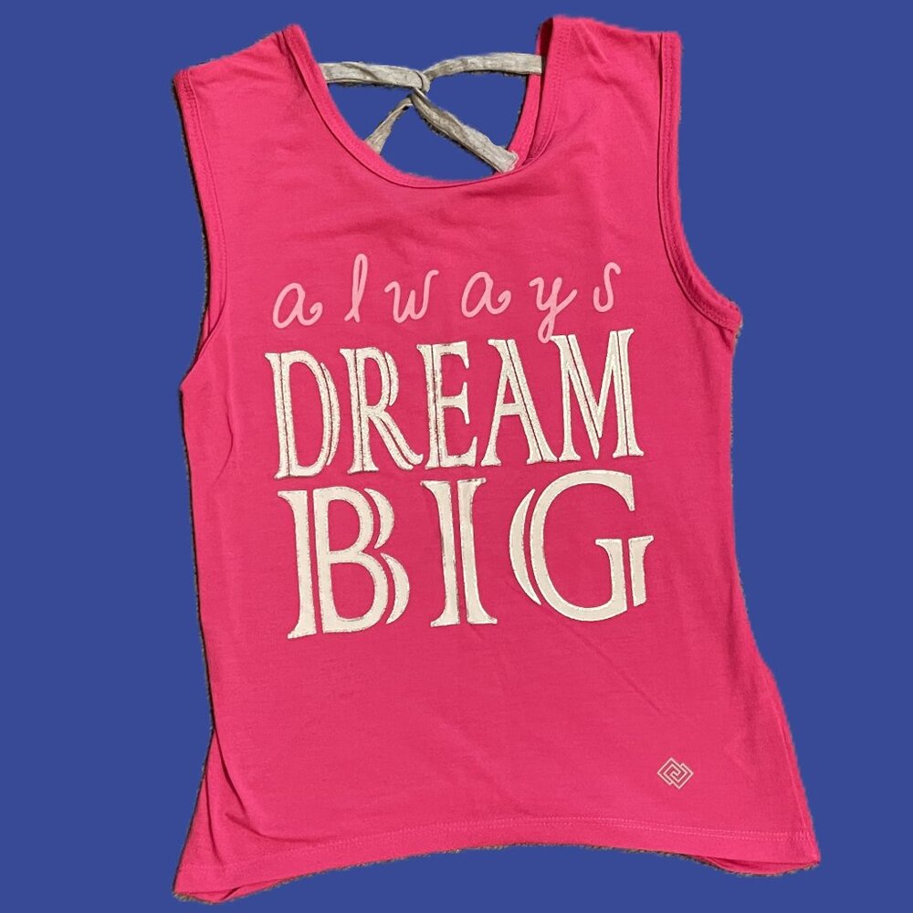 ZELOS WOMENS TANK TOP Small PINK Always Dream Big GRAPHIC  1152AT
